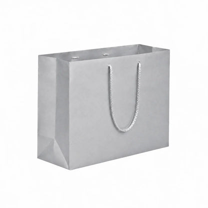 Silver Velvet Touch Carrier Bag