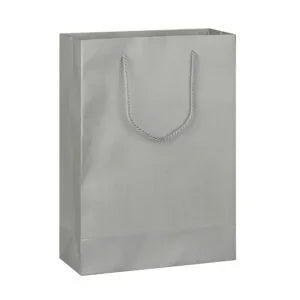 Silver Velvet Touch Carrier Bag