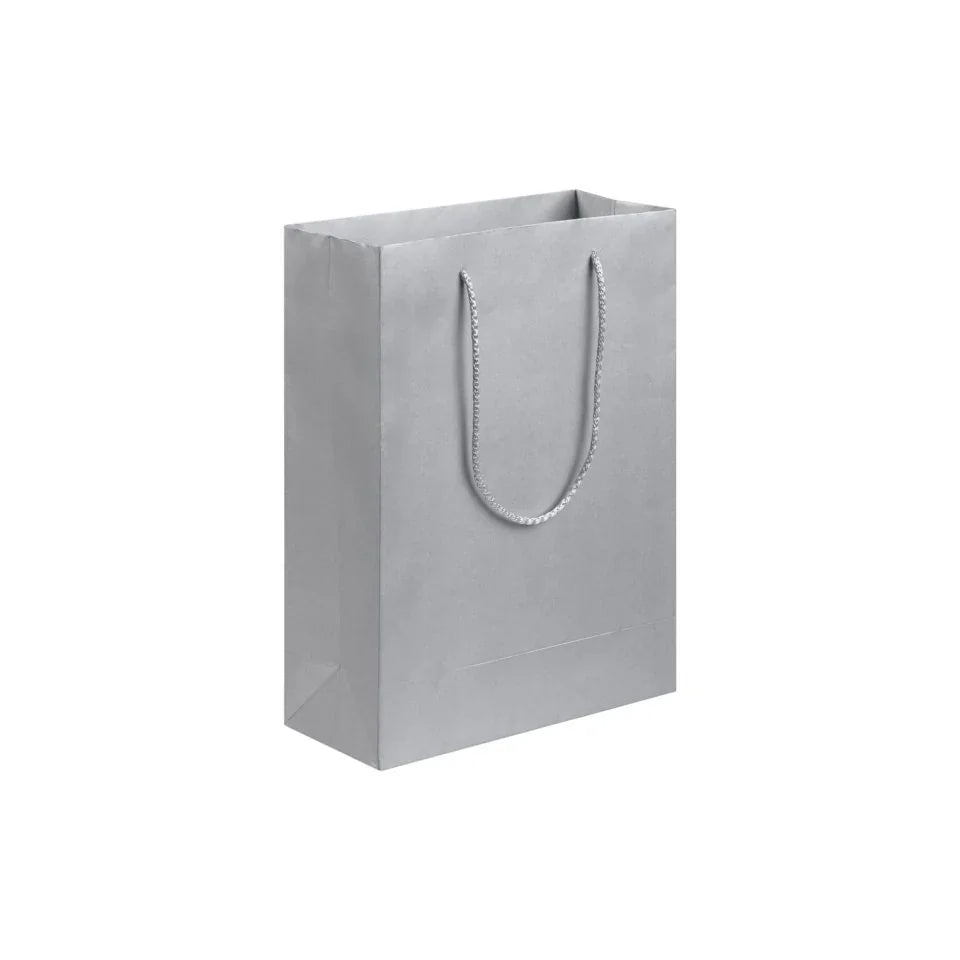 Silver Velvet Touch Carrier Bag