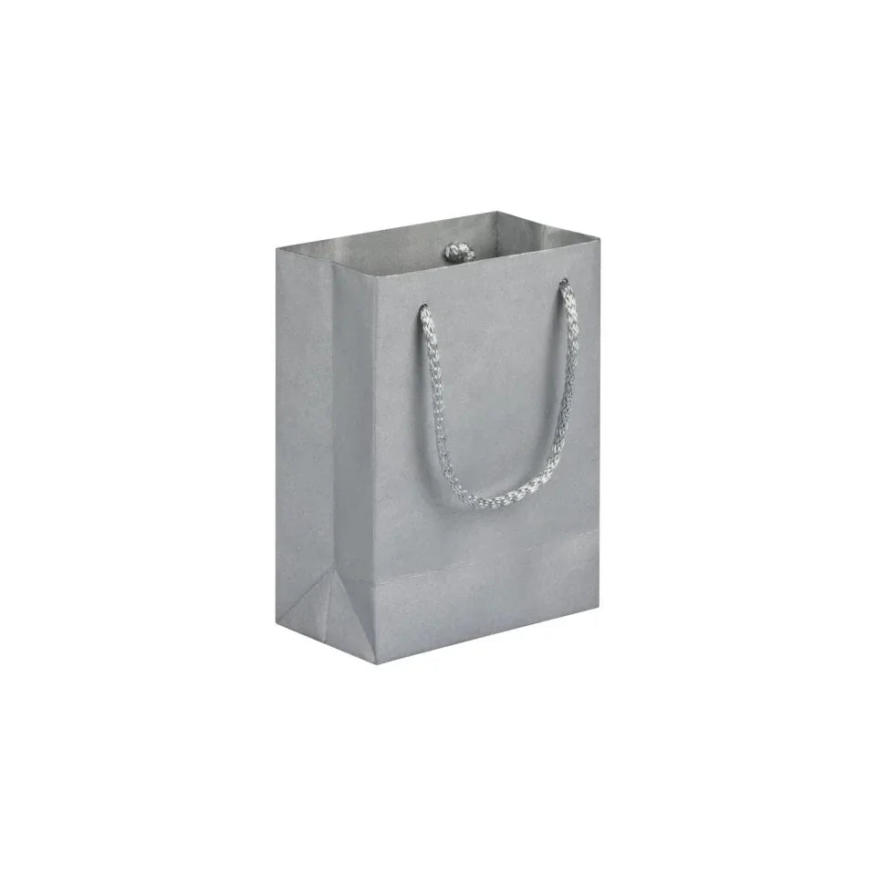 Silver Velvet Touch Carrier Bag