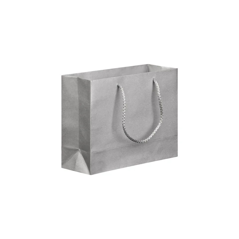 Silver Velvet Touch Carrier Bag