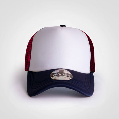 Vintage Trucker Three Tone Cap-Trucker Caps-wholesale-5 panel-caps-Just Brand