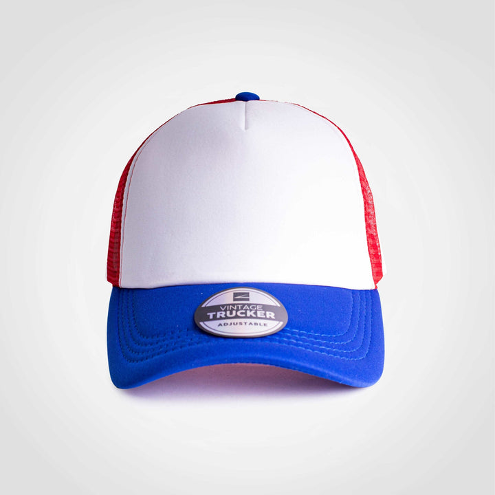 Vintage Trucker Three Tone Cap-Trucker Caps-wholesale-5 panel-caps-Just Brand
