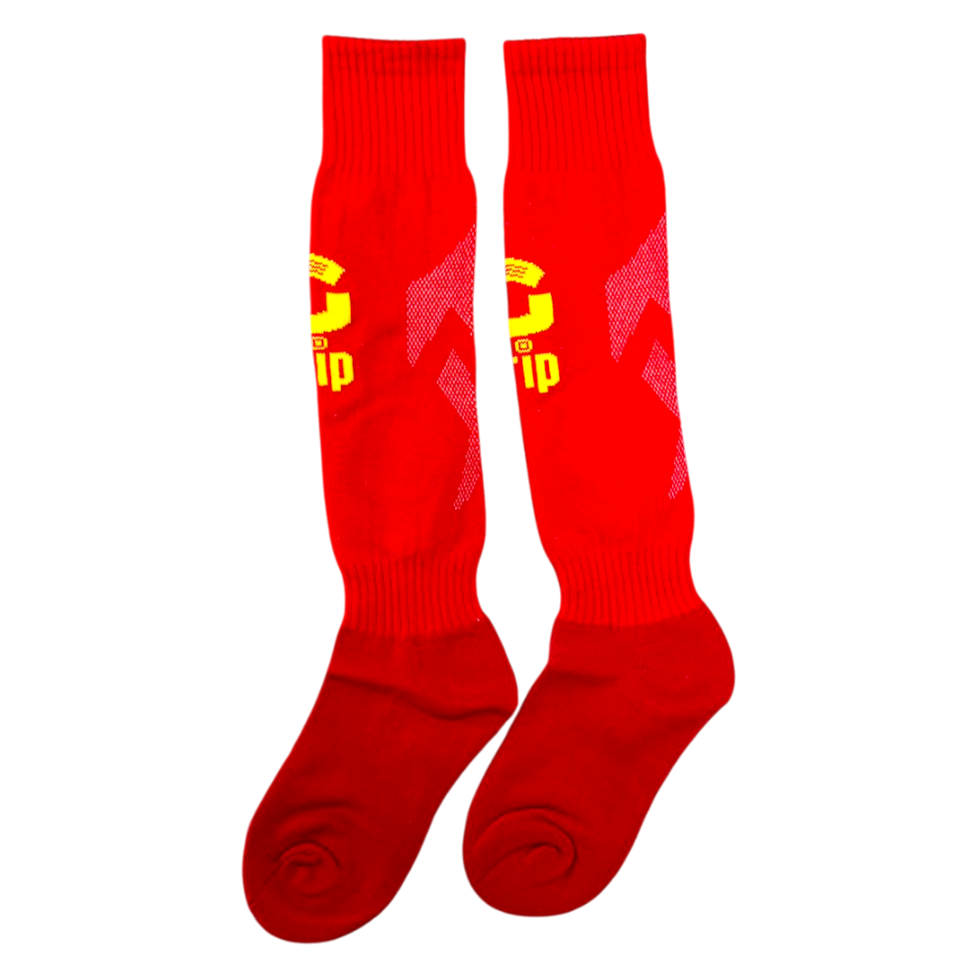 Grip Premium Padded Soccer Socks | Red | Set Of 14