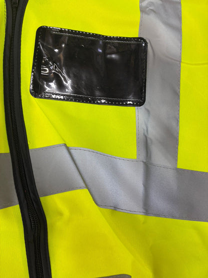 High-Visibility Yellow Safety Vest with ID Pocket & Zipper