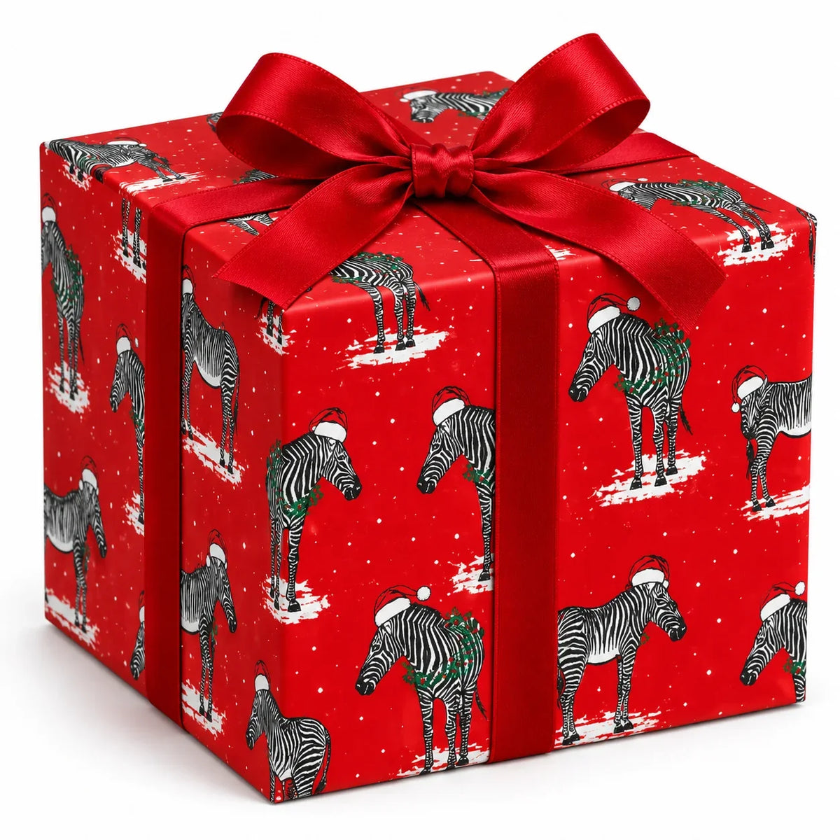 Zebra Red Christmas Wrap