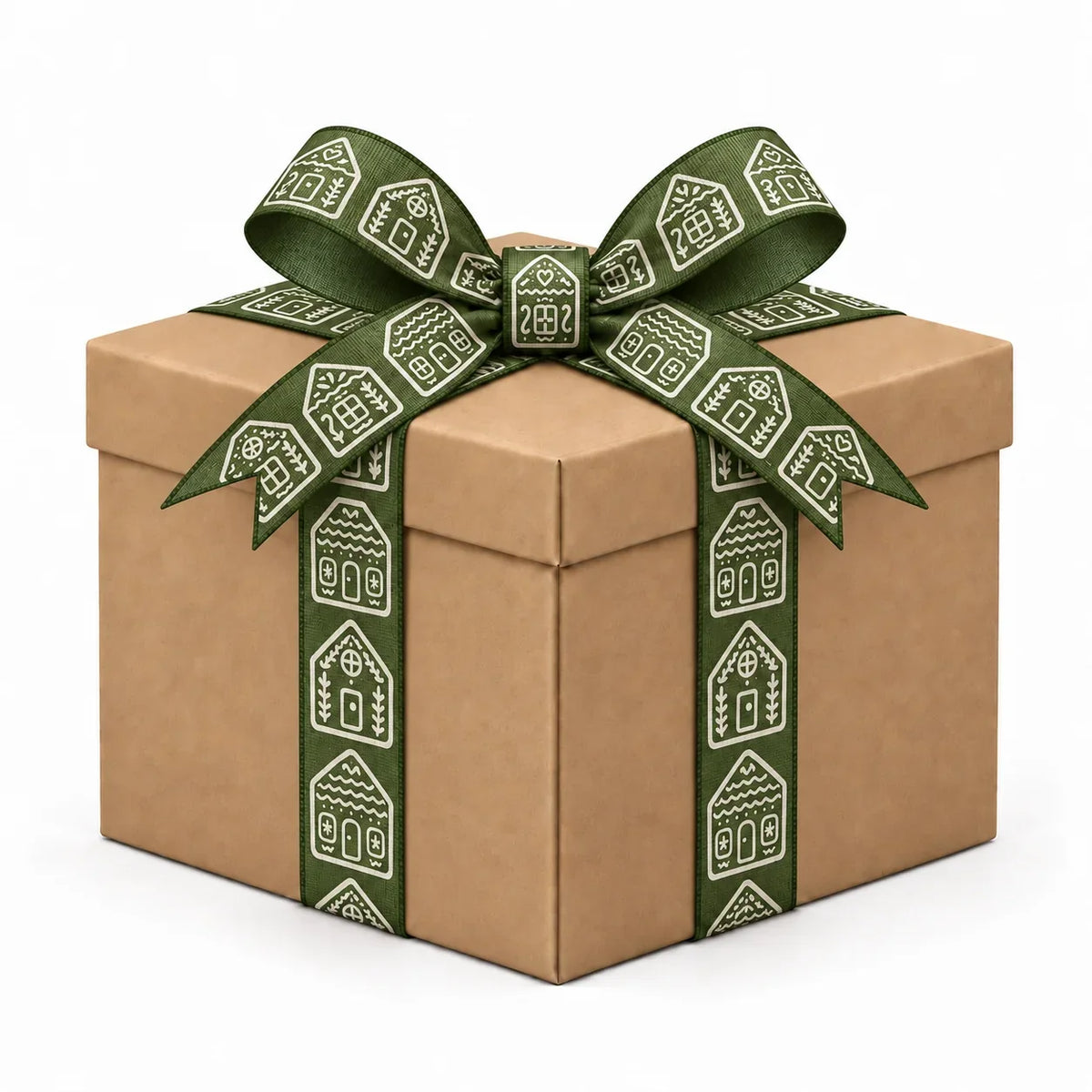 Sage Tafetta Gingerbread House Ribbon Roll