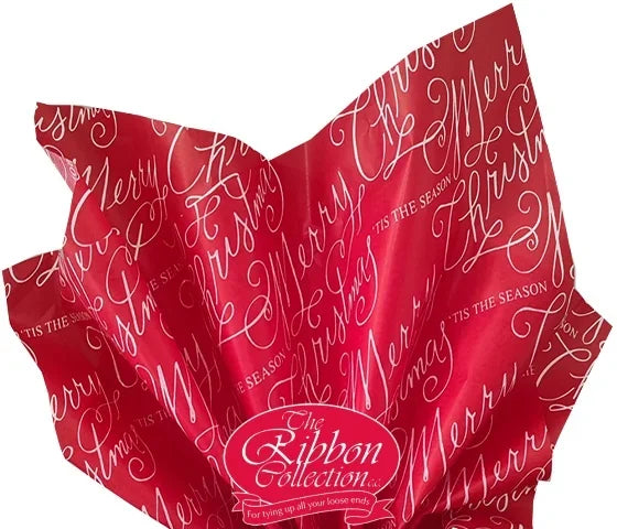 Merry Christmas Tissue Paper Red & White