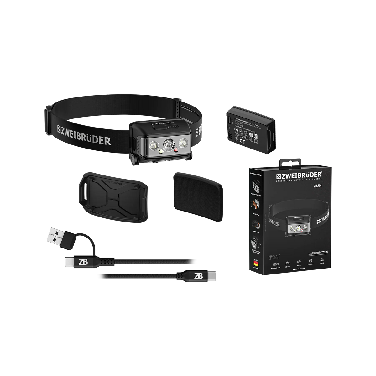 Zweibruder Zweibrüder ZB3H LED Headlamp 600 lm