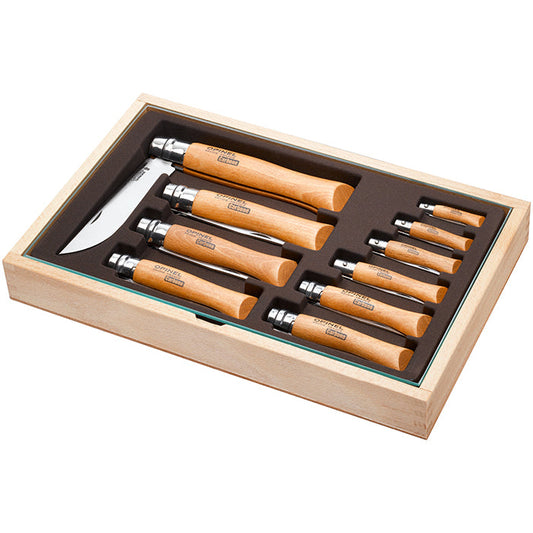 Opinel Collectors Tray Carbon x 10 – Glass Lid