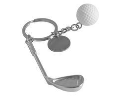 Golf Club & Ball Keyring - Silver