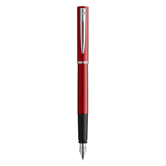 Waterman Allure Fountain Pen Fine Nib Black Ink - Red Chrome Trim