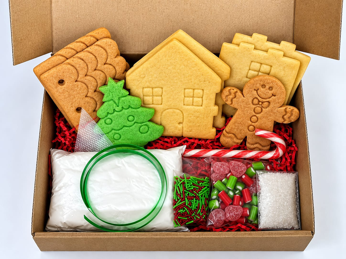 classic contents – Christmas biscuit house decorating kit