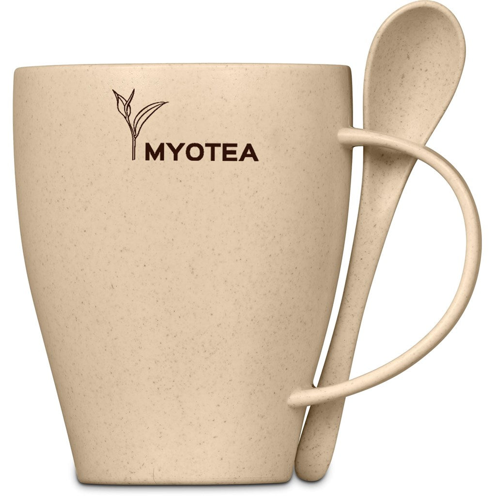 Okiyo Kawai Wheat Straw Mug & Spoon - 350ml-Eco-Friendly-Custom branded & personalised mugs-Giftwrap Shop