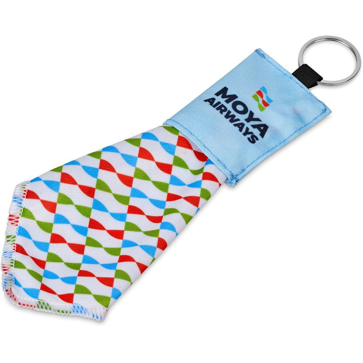 Hoppla Aquila Polyester Keyring Pouch with Cleaning Cloth | Custom Personal Care and Pamper Gifts | Custom branded & personalised corporate gifts | Gift Wrap Shop