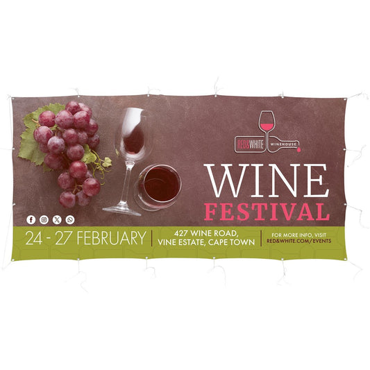 Sublimated Display Fabric Banner 2.45m x 1.2m-Fence Banners-Gift Wrap Shop