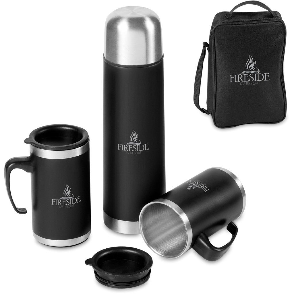 Cardinal Stainless Steel Vacuum Flask & Mug Set