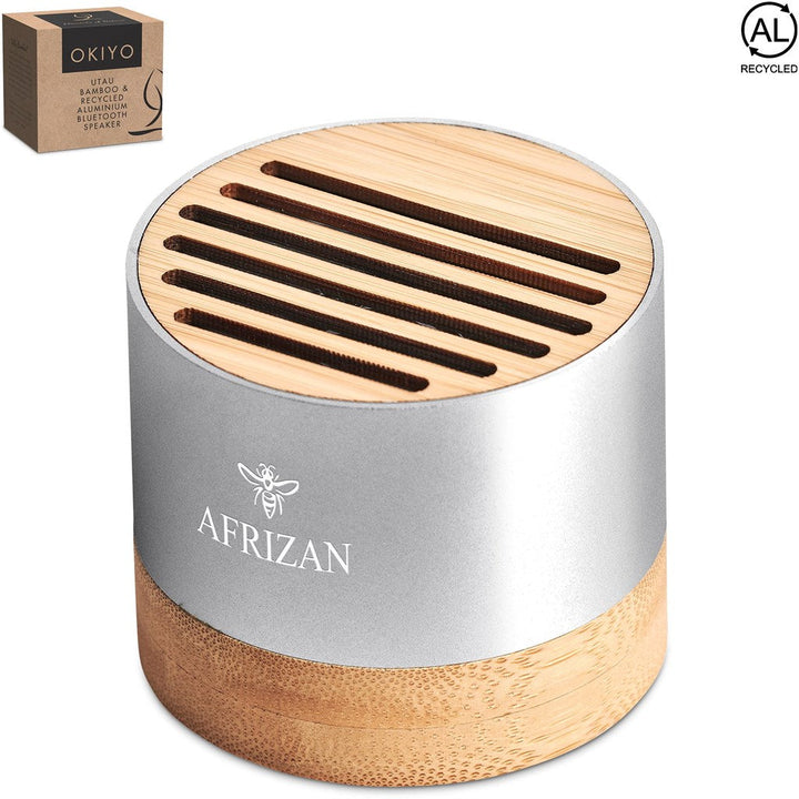 Okiyo Utau Bamboo & Recycled Aluminium Bluetooth Speaker-Speakers-Gift Wrap Shop