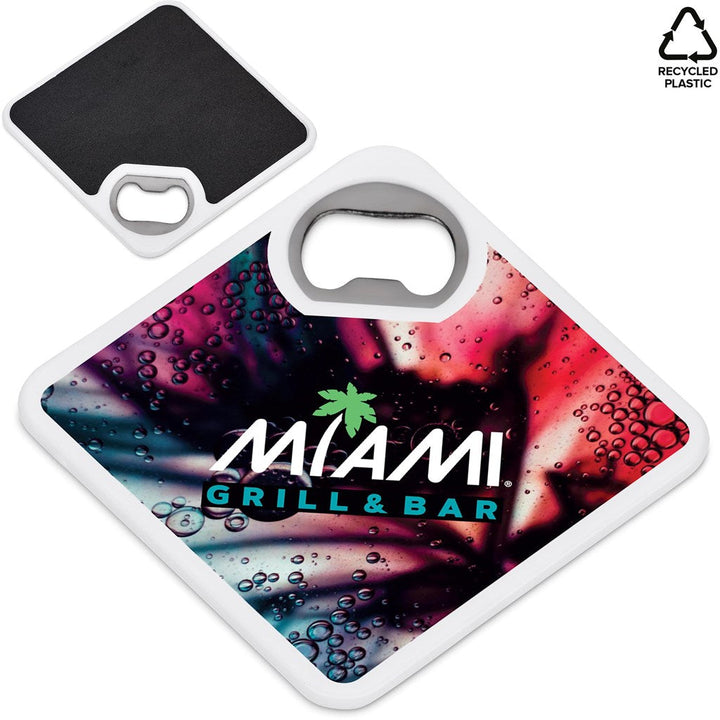 Altitude Sela Recycled Plastic Bottle Opener Coaster | Promotional Giveaways | Custom branded & personalised corporate gifts | Giftwrap Shop