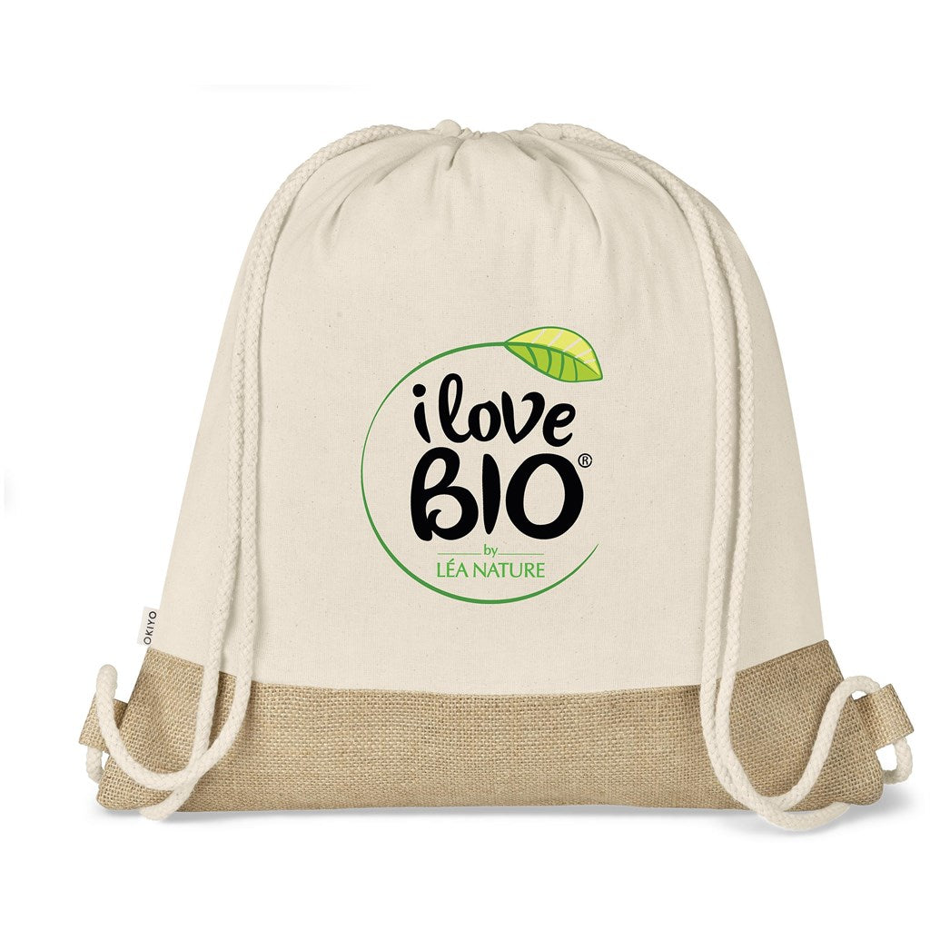 Okiyo Bijin Jute & Cotton Drawstring Bag | Custom Branded & Personalised Bags | Just Brand