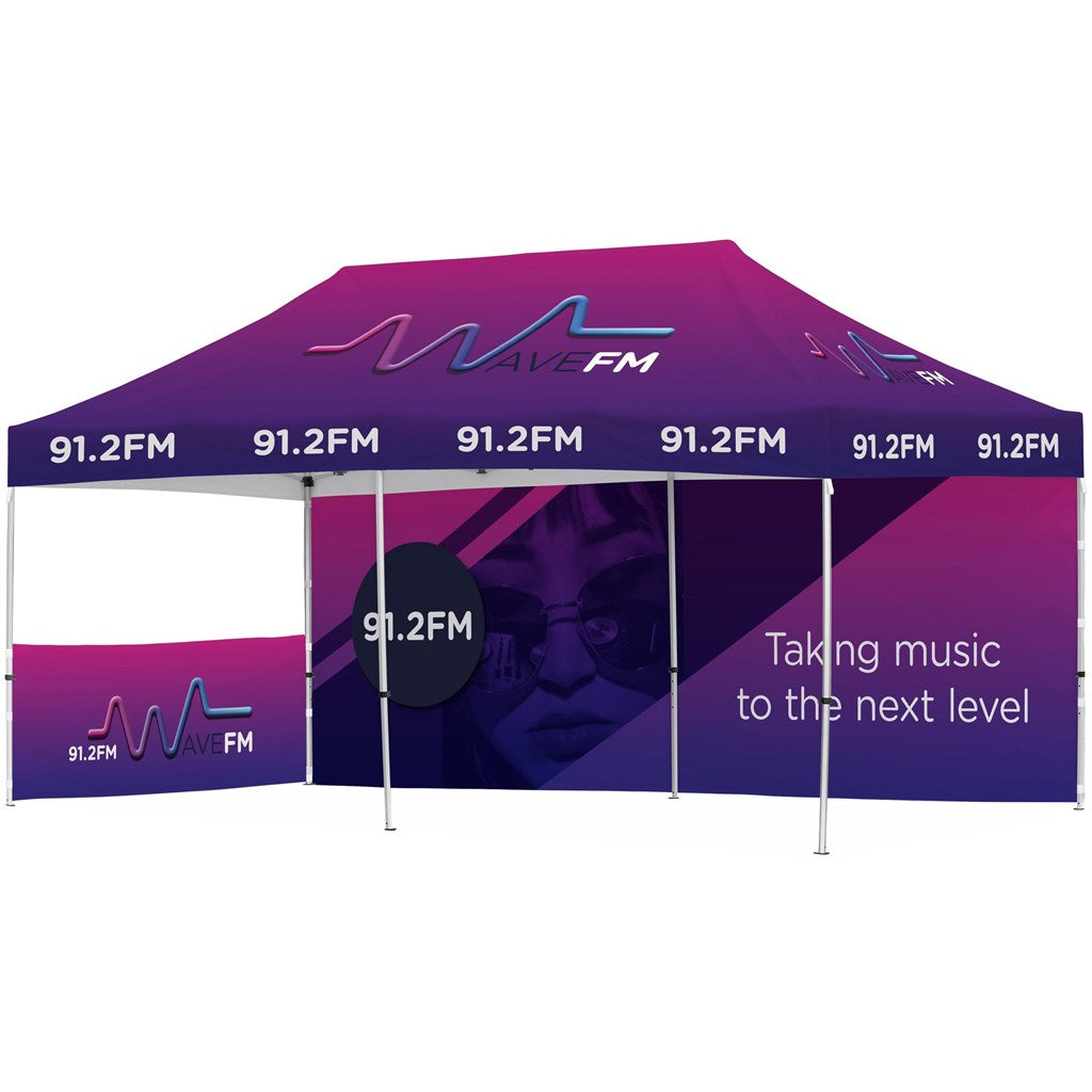 Ovation Sublimated Gazebo 6m X 3m - 1 Short Half-Wall Skin - 1 Long Full-Wall Skin-6m x 3m Sublimated Gazebos-Banners and Flags-Gift Wrap Shop