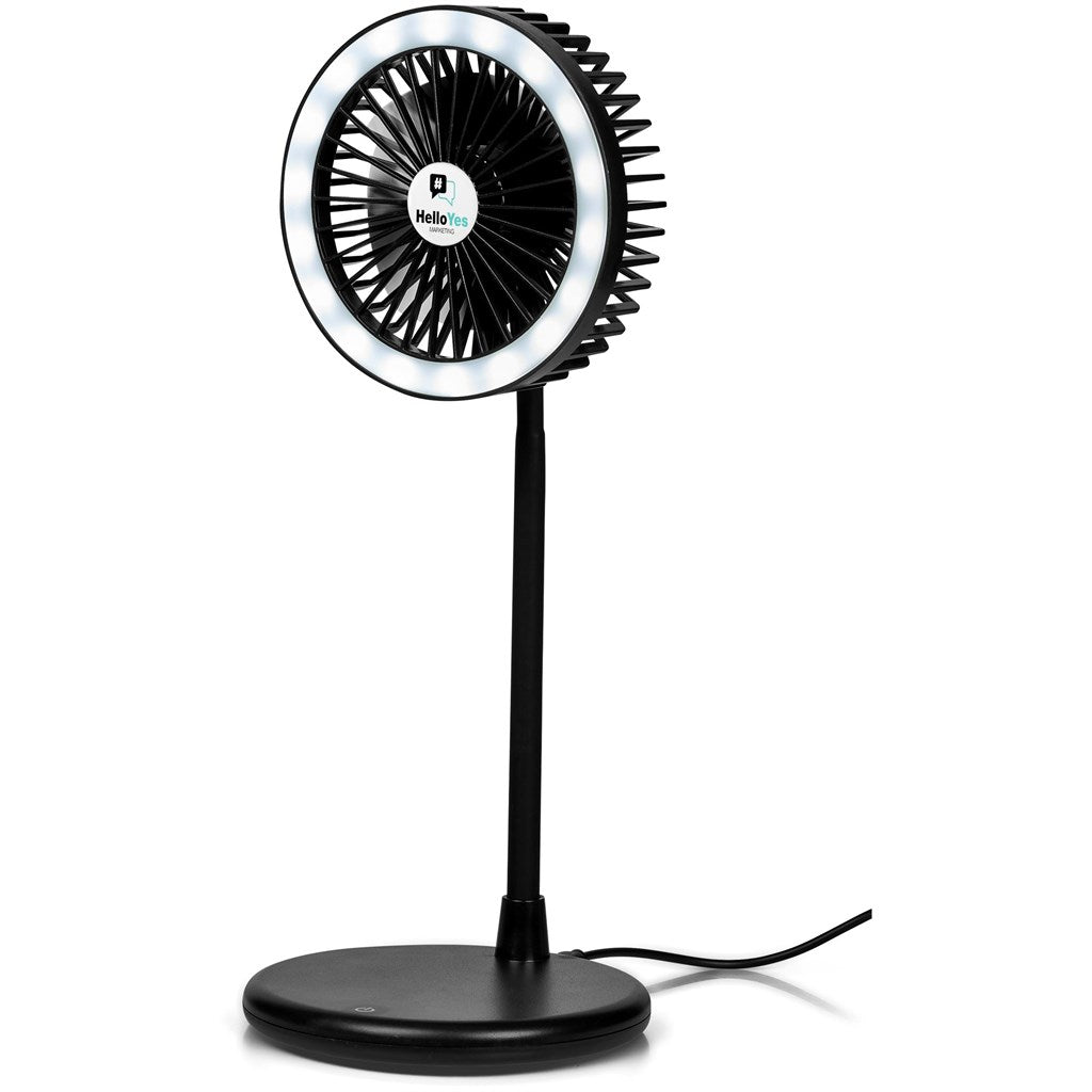 Light Breeze LED Ring Light Desk Fan-Tech Accessories-corporate gift ideas for employees-branded corporate gifts | corporate gifts south africa | Just Brand
