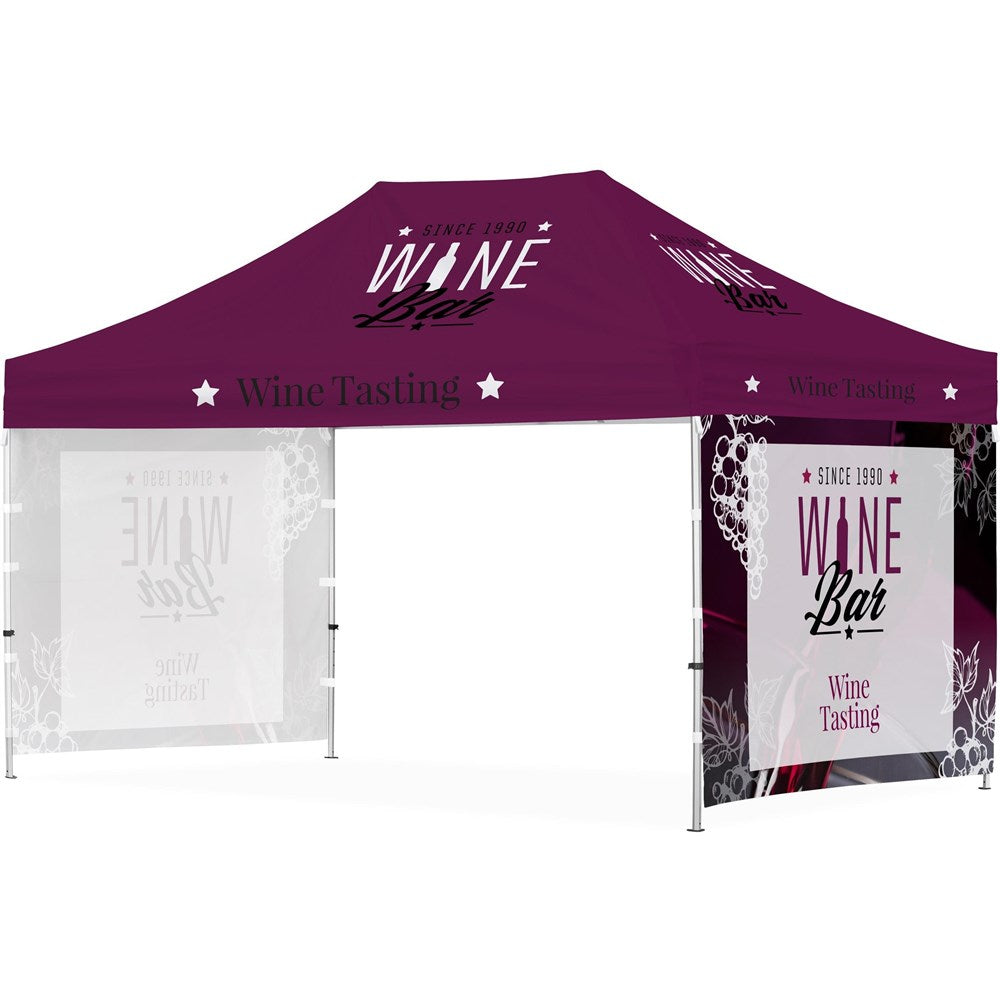 Ovation Sublimated Gazebo 4.5m X 3m - 2 Short Full-Wall Skins-4.5m x 3m Sublimated Gazebos-Banners and Flags-Gift Wrap Shop