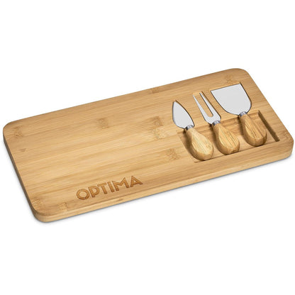 Okiyo Chizu Bamboo Cheese Board Set-Cheese Boards-corporate gift ideas for employees-branded corporate gifts | corporate gifts south africa | Just Brand