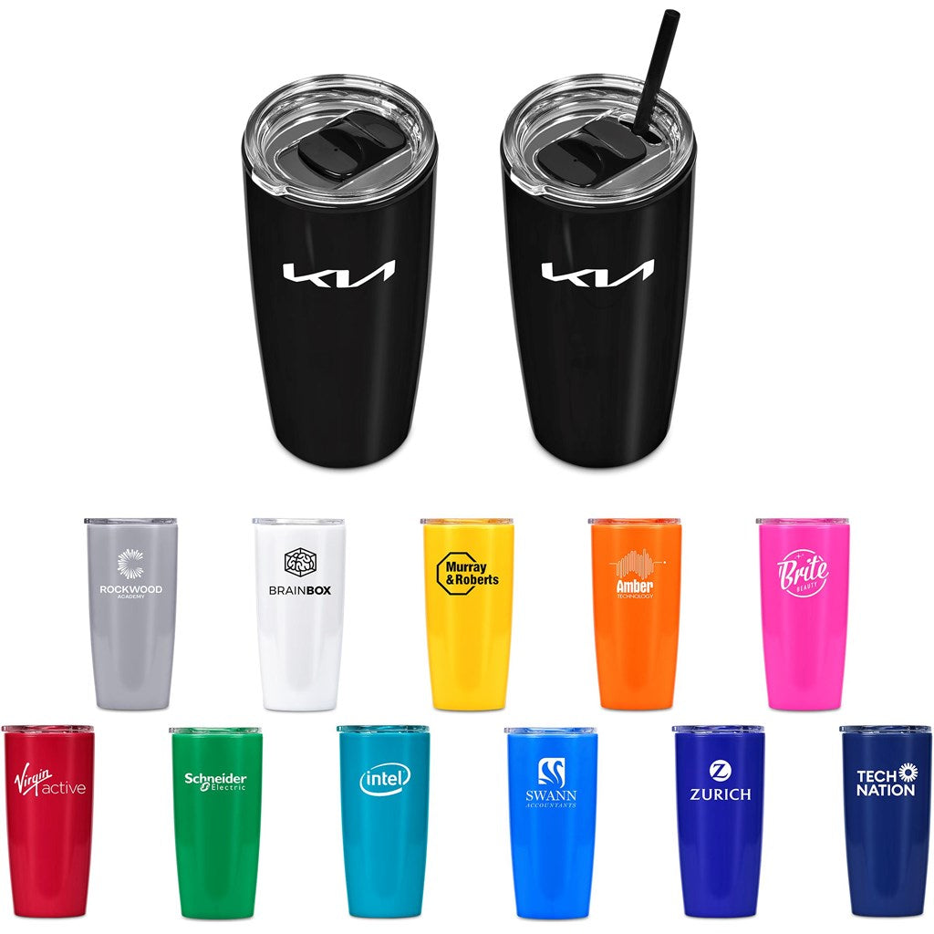 Altitude Daytona Plastic 2-in-1 Double-Wall Tumbler & Straw - 600ml | Plastic Drinkware | Custom Branded & personalised promotional products | Giftwrap Shop