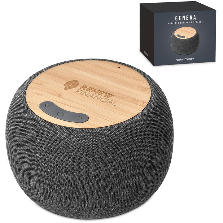 Swiss Cougar Geneva Wireless Charger & Bluetooth Speaker | Speakers | Giftwrap Shop