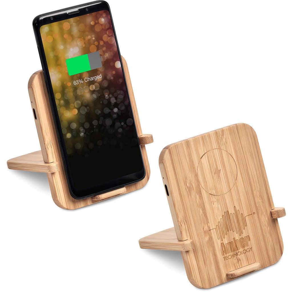 Okiyo Noryoku Bamboo Wireless Charging Phone Stand | Wireless Chargers | Giftwrap Shop