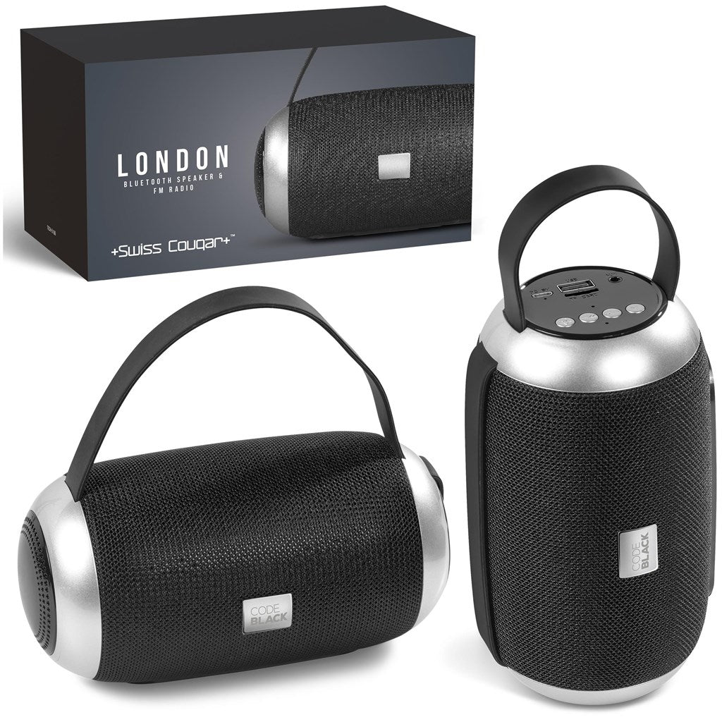 Swiss Cougar London Bluetooth Speaker & FM Radio-Speakers-Gift Wrap Shop