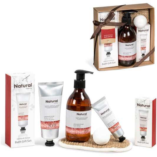 Ryis Jasmine & Orange Bath Set | Pamper Gifts | Custom branded & personalised promotional gifts | Gift Wrap Shop