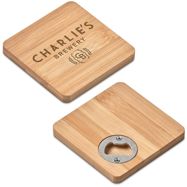 Altitude Drifter Bamboo Bottle Opener Coaster-Barware & Dining Accessories-corporate gift ideas for employees-branded corporate gifts | corporate gifts south africa | Just Brand