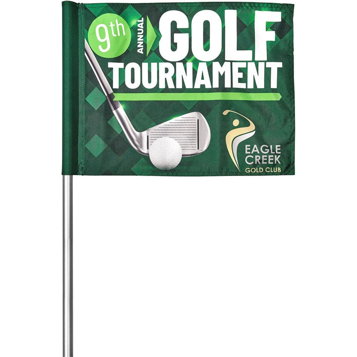 Pre-Production Sample Hoppla Tournament Golf Flag-Custom Sports and Fitness-Banners and Flags-Gift Wrap Shop