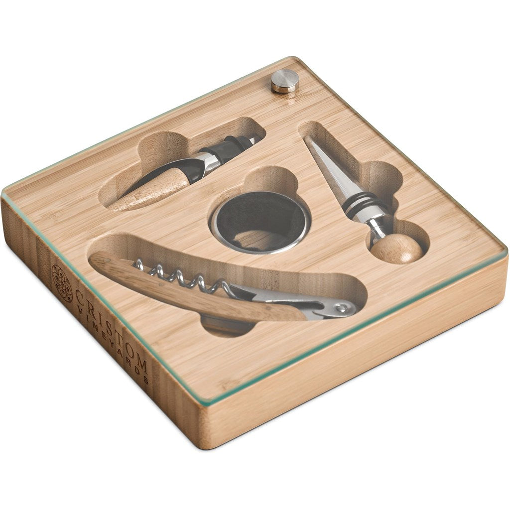 Okiyo Budonoki Bamboo Wine Accessories set-Wine Sets-corporate gift ideas for employees-branded corporate gifts | corporate gifts south africa | Just Brand