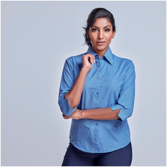 Ladies 3/4 Sleeve Micro Check Shirt | Lounge Shirts | Corporate clothing | Gift Wrap Shop