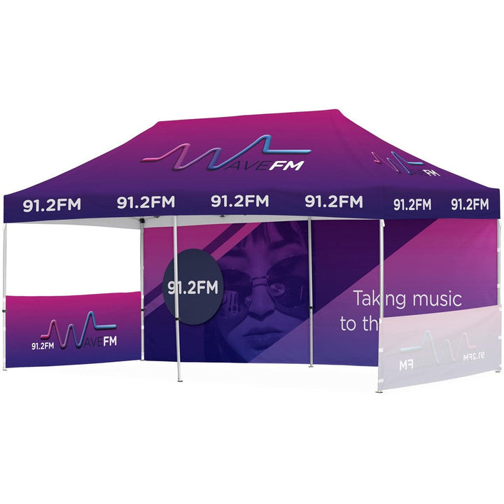 Ovation Sublimated Gazebo 6m X 3m - 1 Long Full-Wall Skin - 2 Short Half-Wall Skins-6m x 3m Sublimated Gazebos-Banners and Flags-Gift Wrap Shop