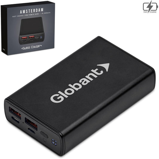 Swiss Cougar Amsterdam Fast Charge 20W Power Bank – 10 000mAh-Power Banks-custom-branded-Gift Wrap Shop
