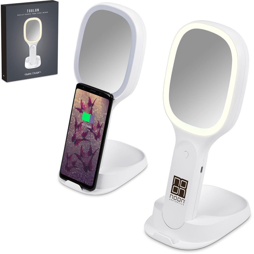 Swiss Cougar Toulon Wireless Charger, Phone Stand & Portable Mirror | Mobile and Laptop Accessories | Giftwrap Shop