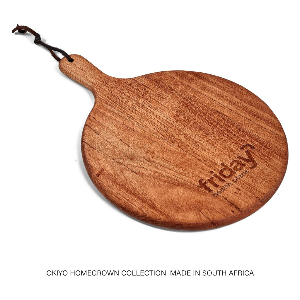 Okiyo Homegrown Round Hardwood Paddle Board-Kitchen Paddle Boards-corporate gift ideas for employees-branded corporate gifts | corporate gifts south africa | Just Brand