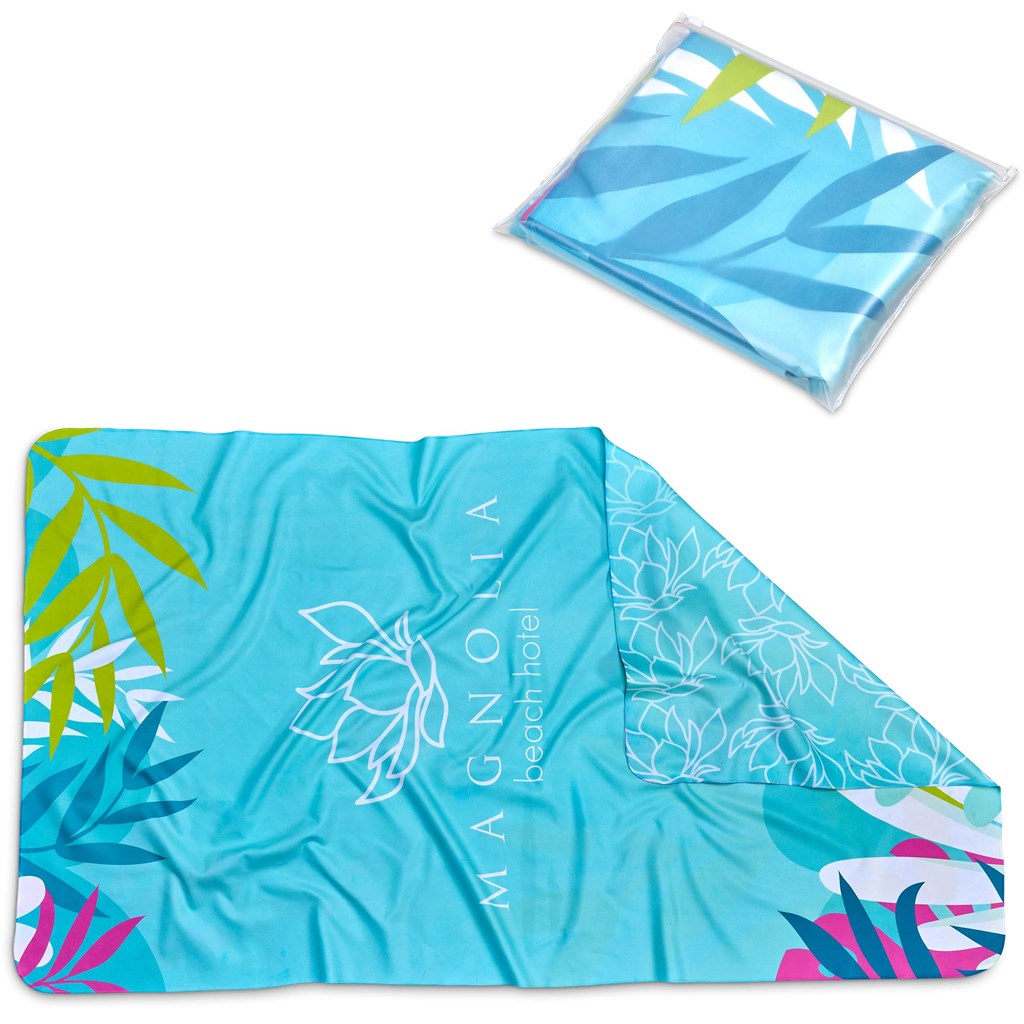 Pre-Printed Sample Hoppla Hula Beach Towel - Dual Branding-Custom Beach and Outdoor-Gift Wrap Shop