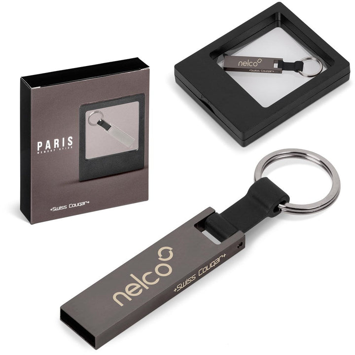 Swiss Cougar Paris Flash Drive Keyholder - 16GB | Memory Sticks | Custom-Branded Promotional Gifts | Giftwrap Shop