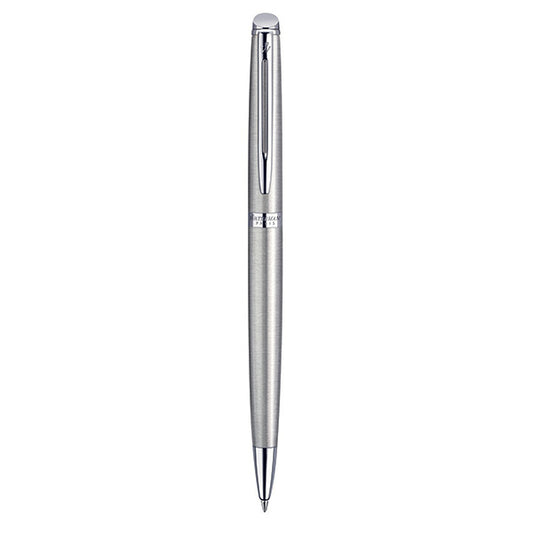 Waterman Hemisphere Ball Pen Medium Nib Blue Ink - Stainless Steel Chrome Trim