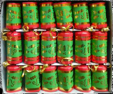 Xmas crackers green/red