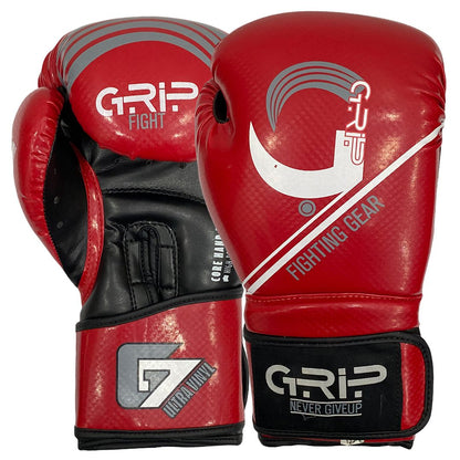 Grip Boxing Gloves | G7 Supreme Synthetic Vinyl | Red