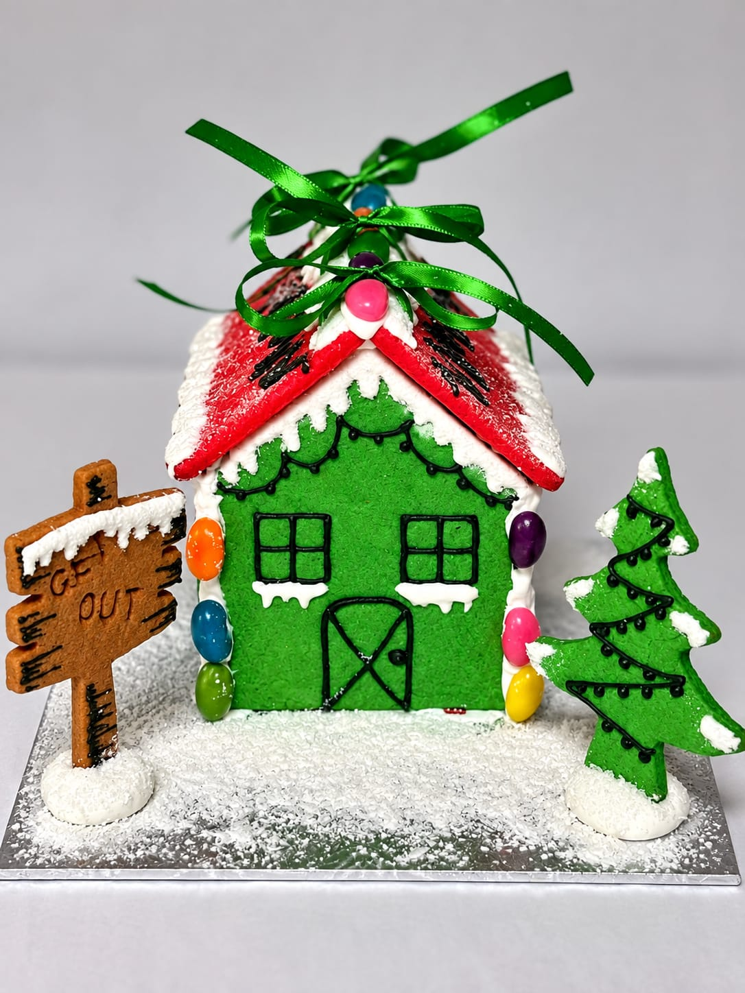 grinch house – Christmas biscuit house decorating kit
