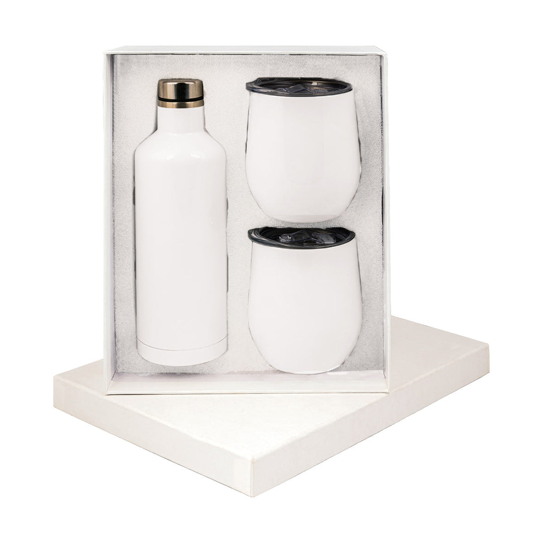 Manhattan Flask & x2 Mug Gift Set image