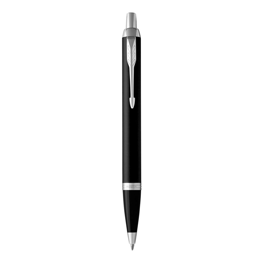 Parker IM Ball Pen Medium Nib Blue Ink - Matte Black Chrome Trim