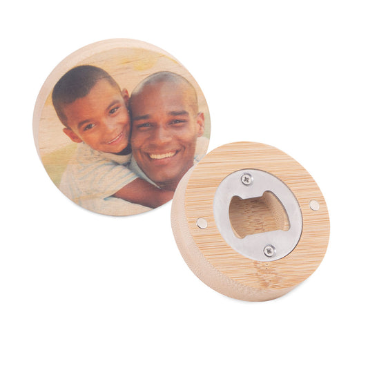 Bottle Opener Wood Round - product view 2